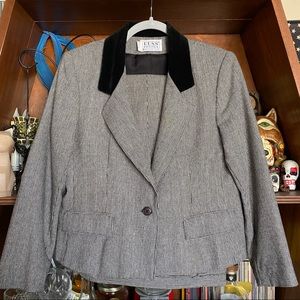 Russ Petites Vintage Herringbone Blazer and Pants Suit Set size 6